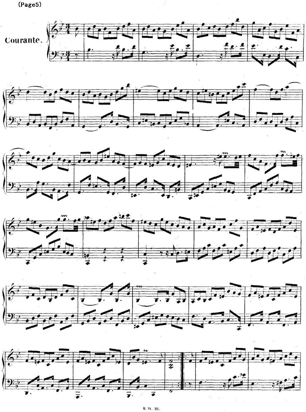 帕蒂塔6首德国组曲（No.1 降B大调 巴赫 Partita B-flat Major BWV825钢琴曲谱（图5）