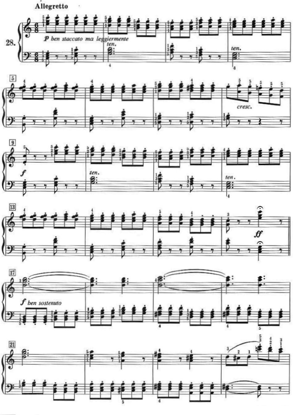 50首莱蒙钢琴练习曲 作品37（NO.28）钢琴曲谱（图1）