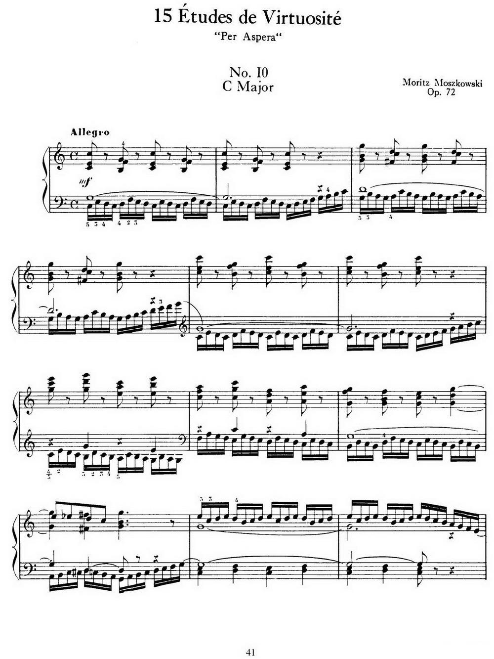 15 Etudes de Virtuosité Op.72 No.10（十五首钢琴练习曲之十）钢琴曲谱（图1）