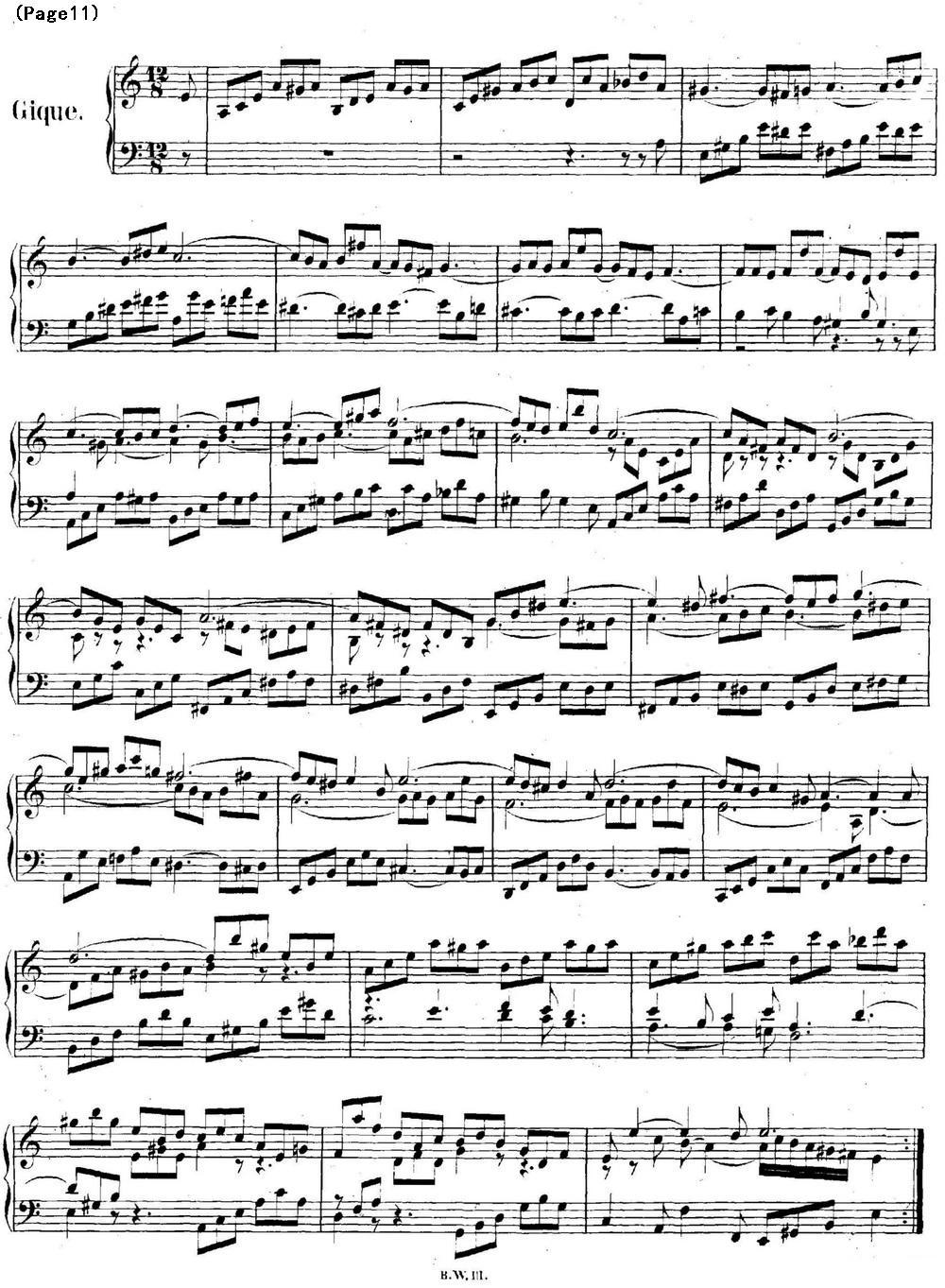 帕蒂塔6首德国组曲（No.3 a小调 巴赫 Partita a Minor BWV 827）钢琴曲谱（图11）