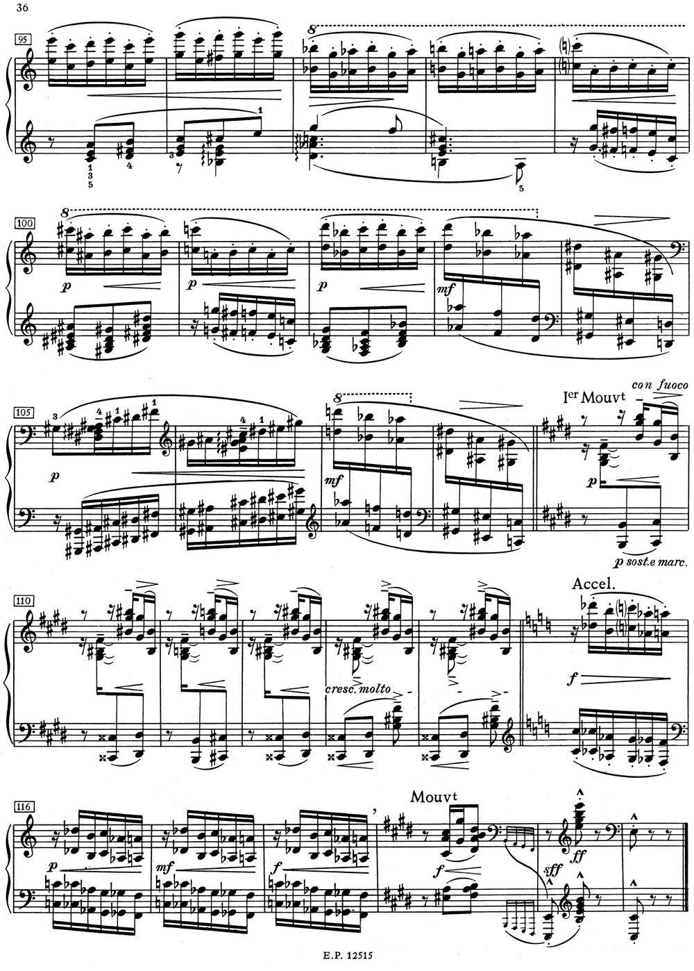 德彪西12首钢琴练习曲（5 八度练习v1.0 octaves）钢琴曲谱（图6）