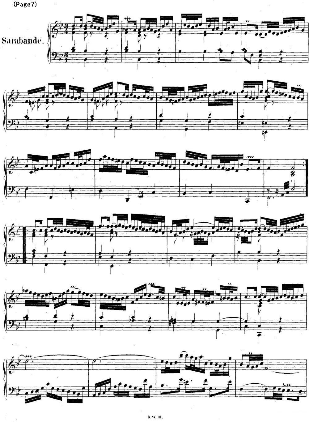 帕蒂塔6首德国组曲（No.1 降B大调 巴赫 Partita B-flat Major BWV825钢琴曲谱（图7）