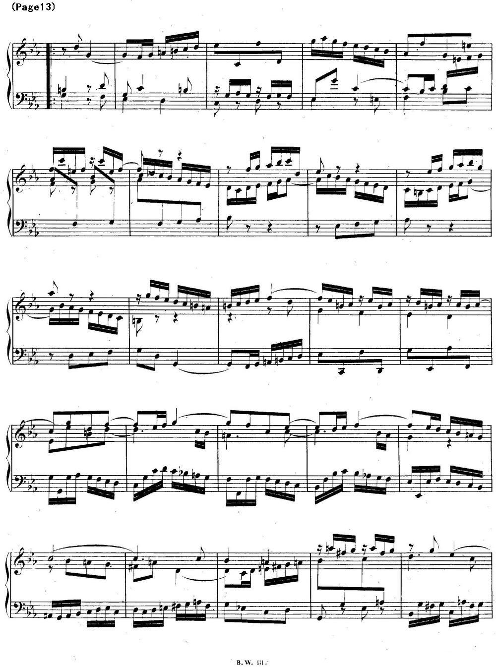 帕蒂塔6首德国组曲（No.2 c小调 巴赫 Partita c Minor BWV 826）钢琴曲谱（图13）