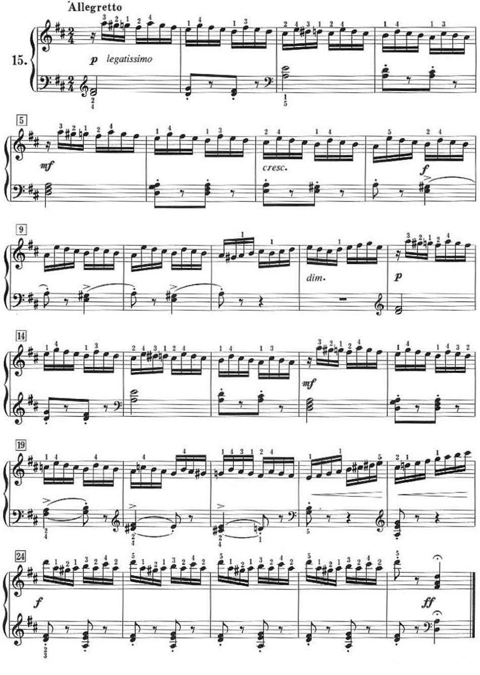 50首莱蒙钢琴练习曲 作品37（NO.15）钢琴曲谱（图1）
