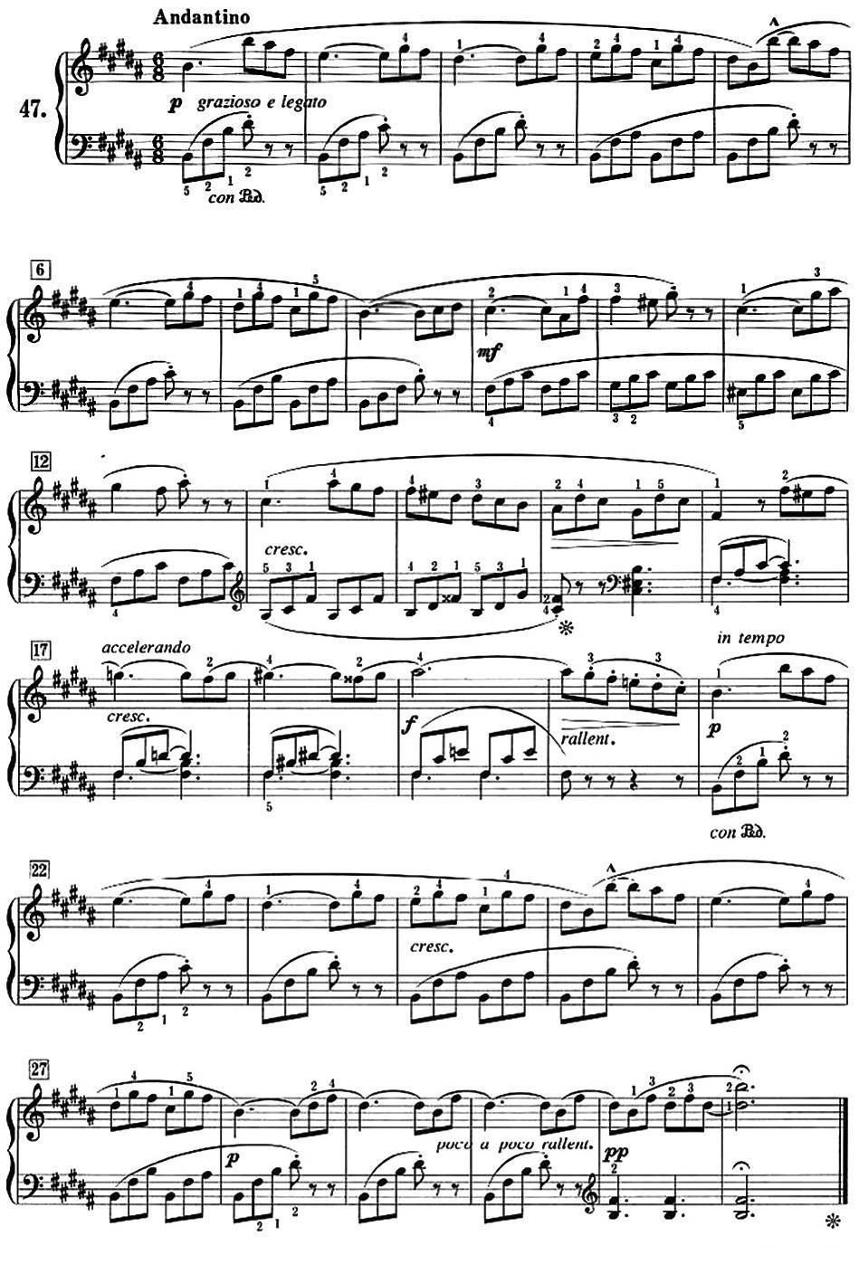 50首莱蒙钢琴练习曲 作品37（NO.47）钢琴曲谱（图1）