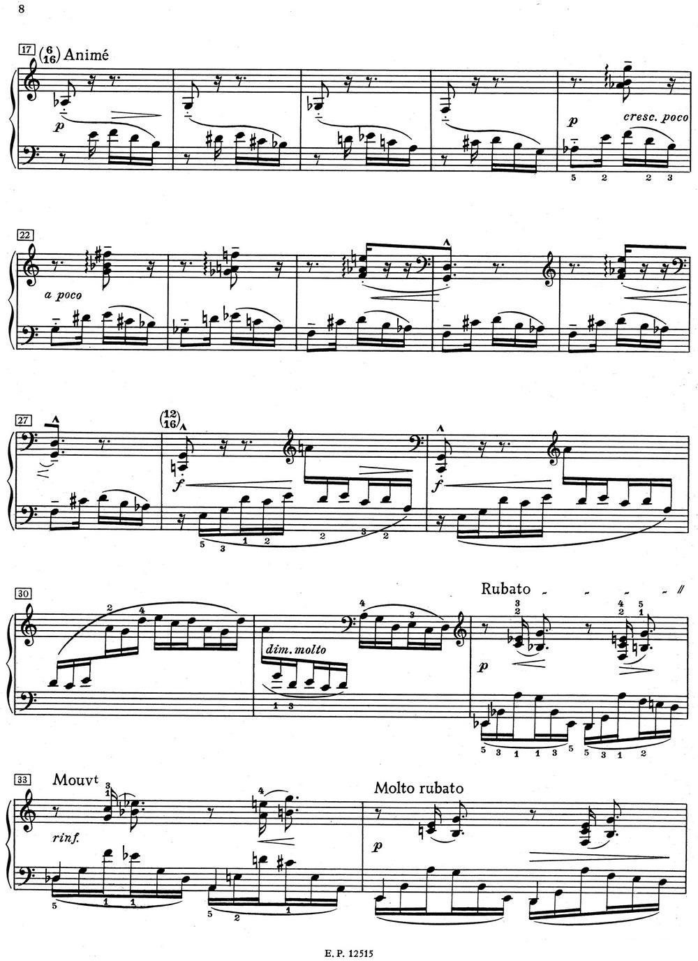 德彪西12首钢琴练习曲（1 五指练习v1.0 cinq doigts）钢琴曲谱（图2）