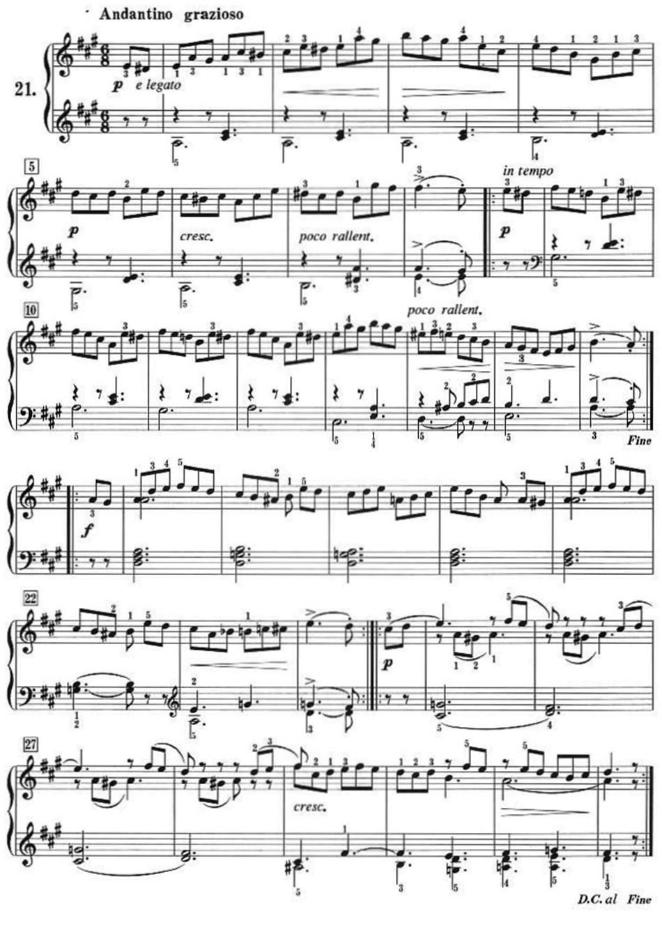 50首莱蒙钢琴练习曲 作品37（NO.21）钢琴曲谱（图1）