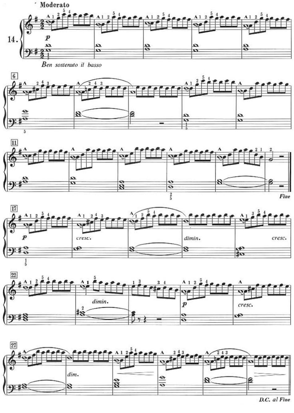 50首莱蒙钢琴练习曲 作品37（NO.14）钢琴曲谱（图1）