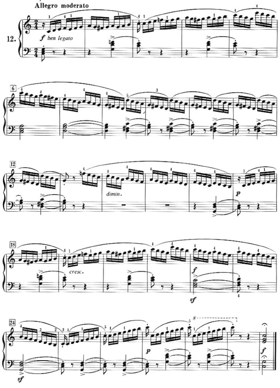 50首莱蒙钢琴练习曲 作品37（NO.12）钢琴曲谱（图1）