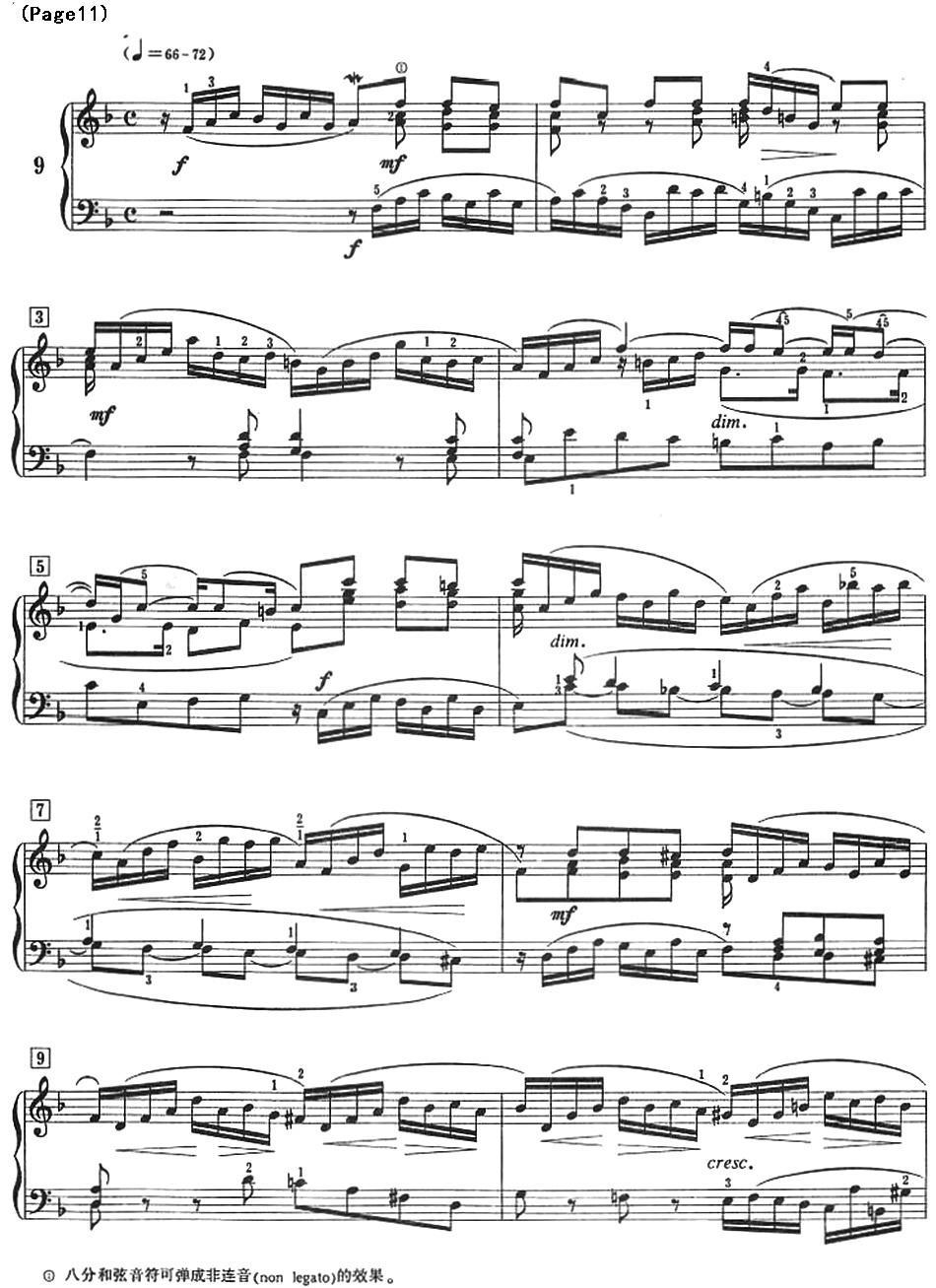 巴赫小前奏曲（NO.9-NO.12）钢琴曲谱（图1）
