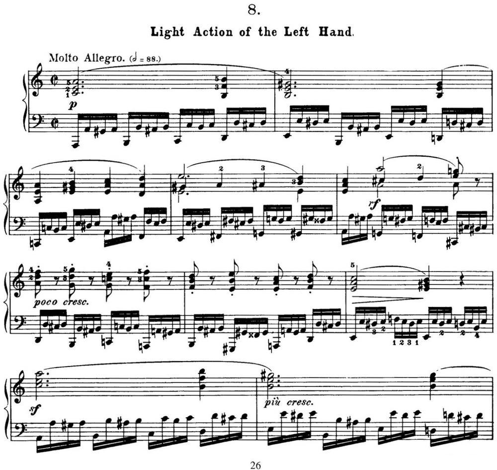 50首车尔尼Op.740钢琴手指灵巧技术练习曲（NO.8）钢琴曲谱（图1）