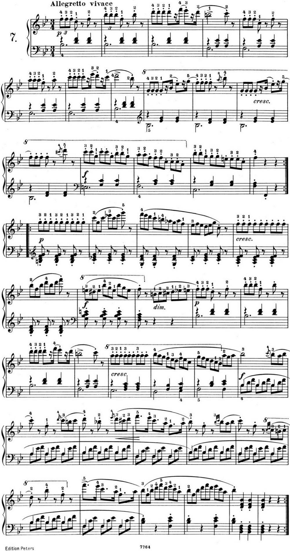 25首车尔尼Op.748练习曲（NO.7）钢琴曲谱（图1）