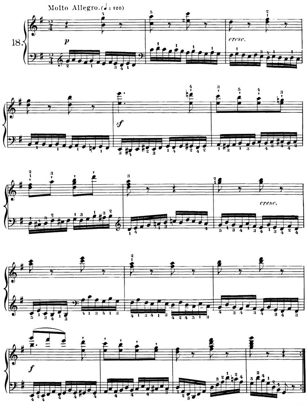 40首车尔尼Op.299钢琴快速练习曲（NO.18）钢琴曲谱（图1）