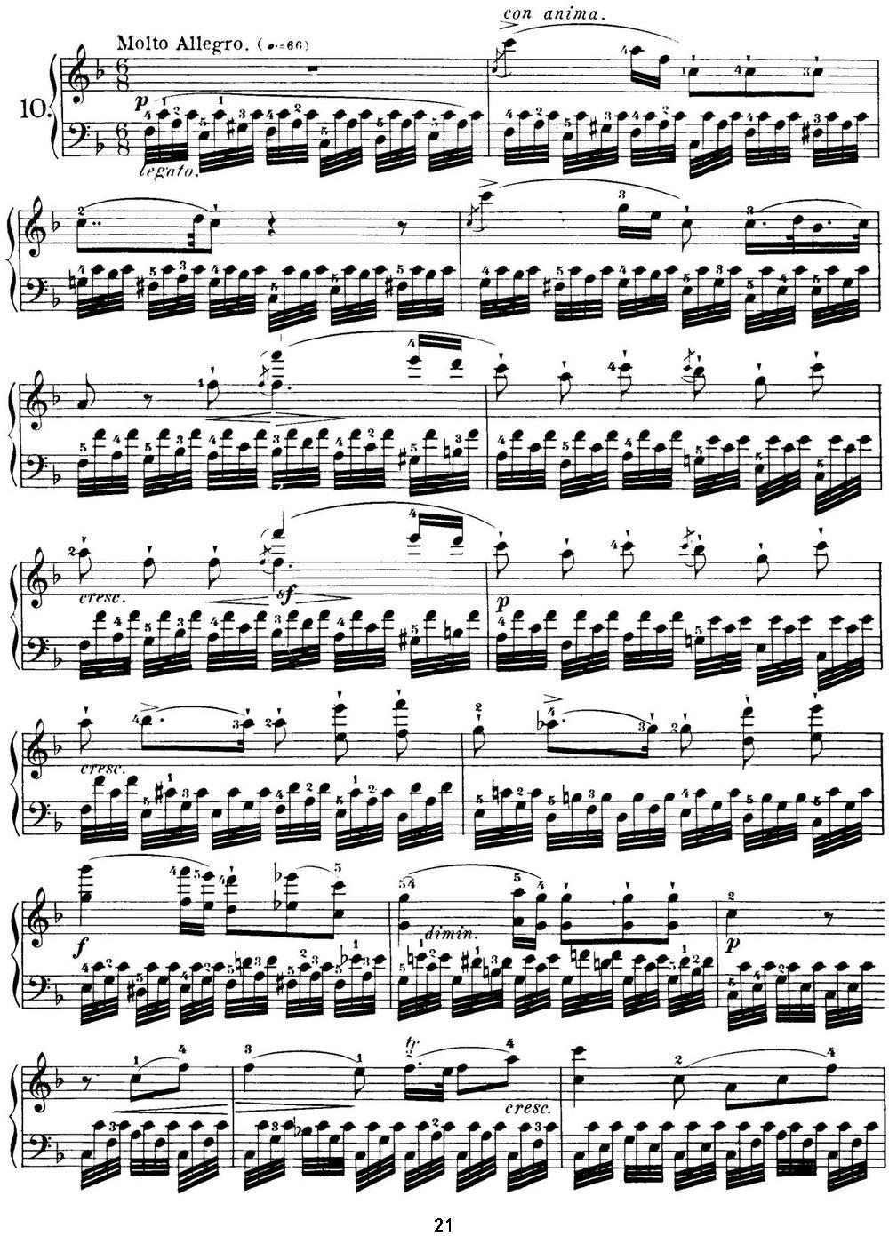40首车尔尼Op.299钢琴快速练习曲（NO.10）钢琴曲谱（图1）