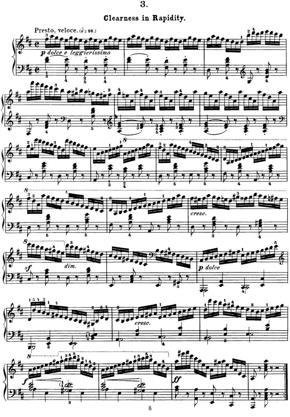 50首车尔尼Op.740钢琴手指灵巧技术练习曲（NO.3）钢琴曲谱（图1）