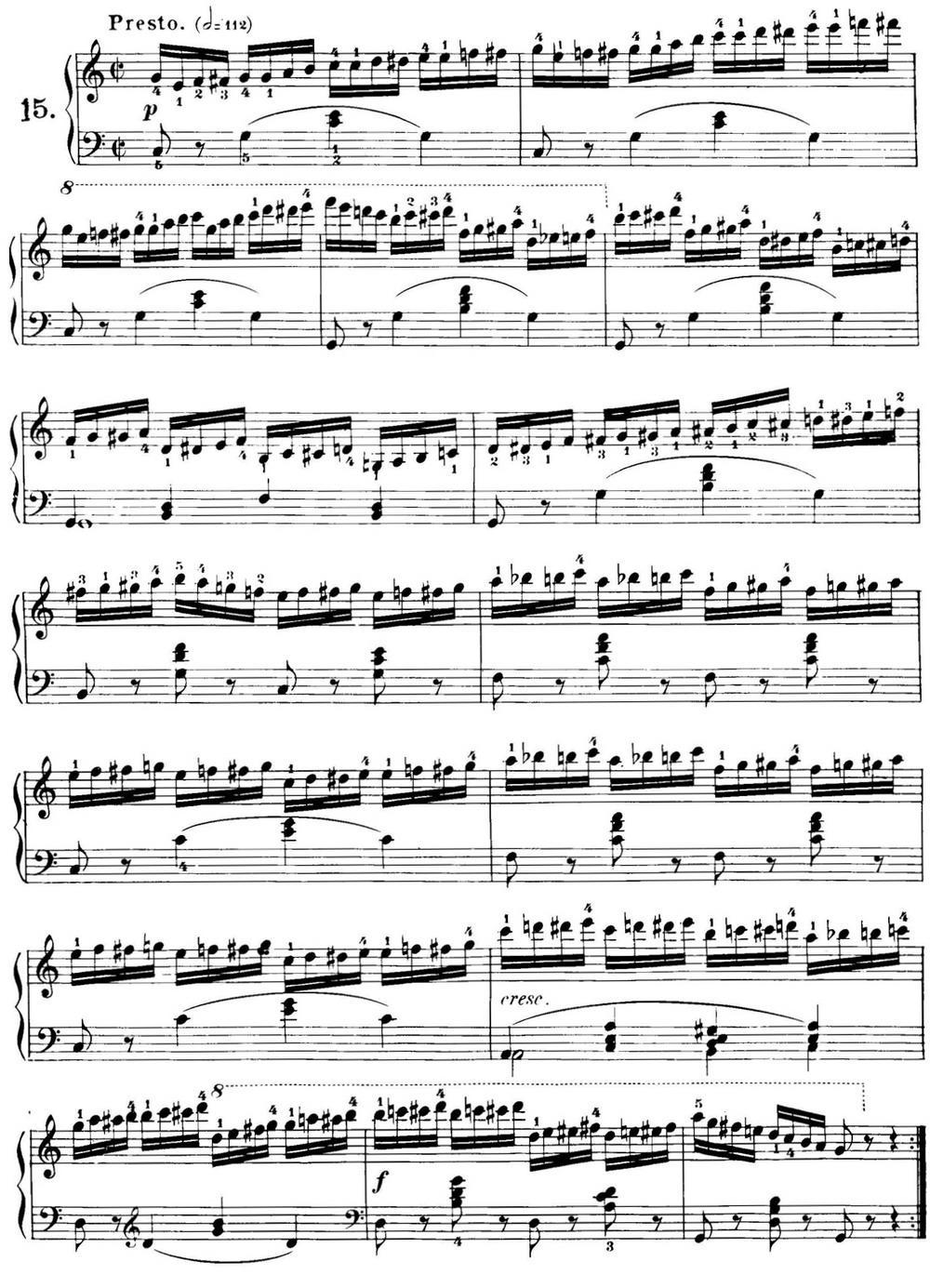 40首车尔尼Op.299钢琴快速练习曲（NO.15）钢琴曲谱（图1）
