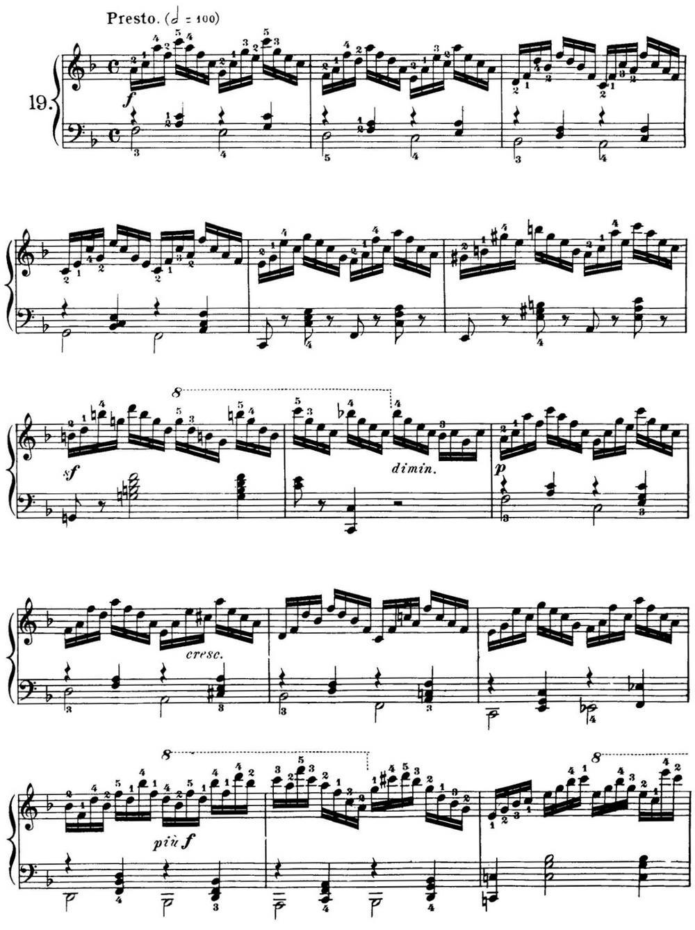 40首车尔尼Op.299钢琴快速练习曲（NO.19）钢琴曲谱（图1）