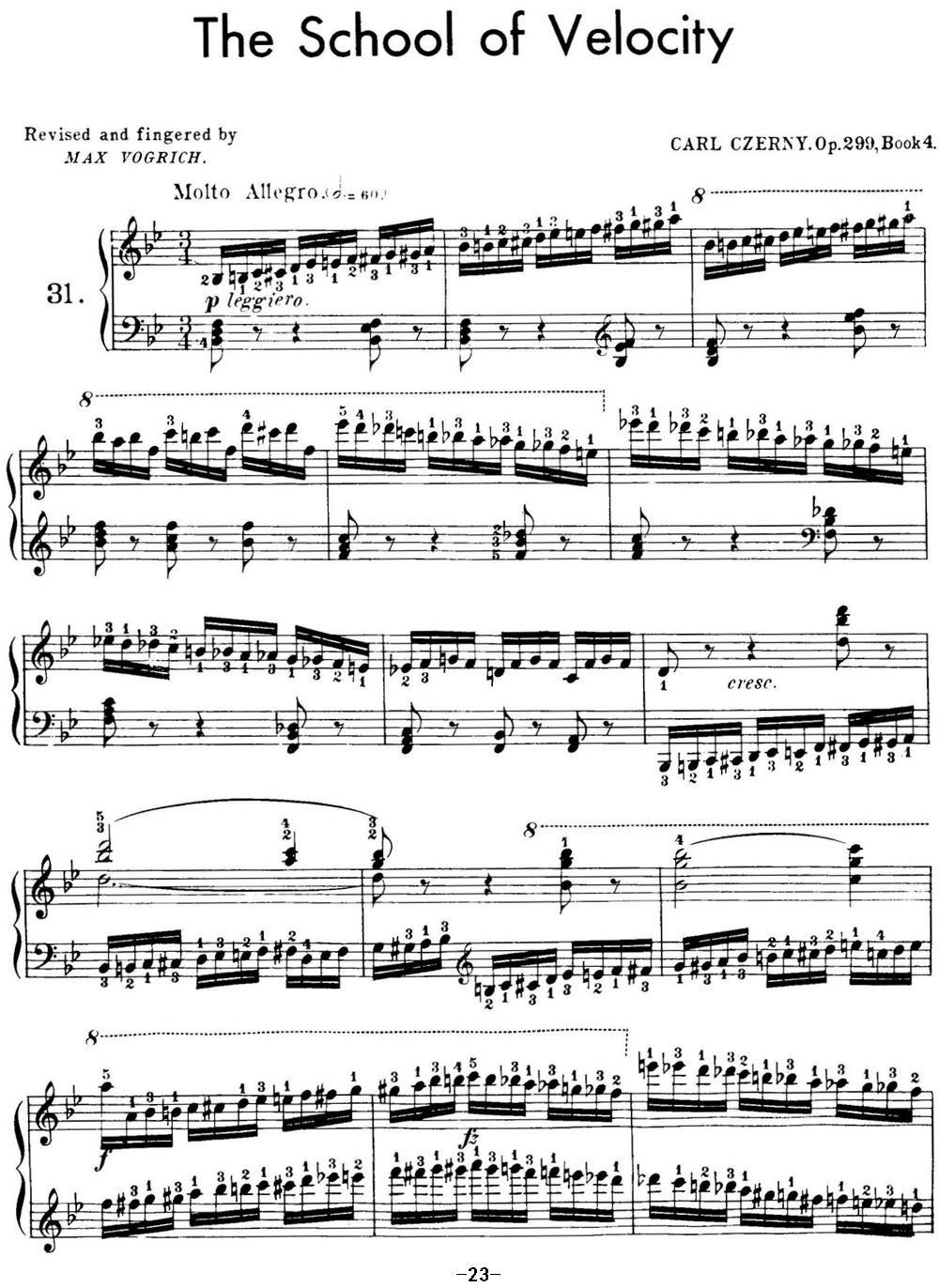 40首车尔尼Op.299钢琴快速练习曲（NO.31）钢琴曲谱（图1）