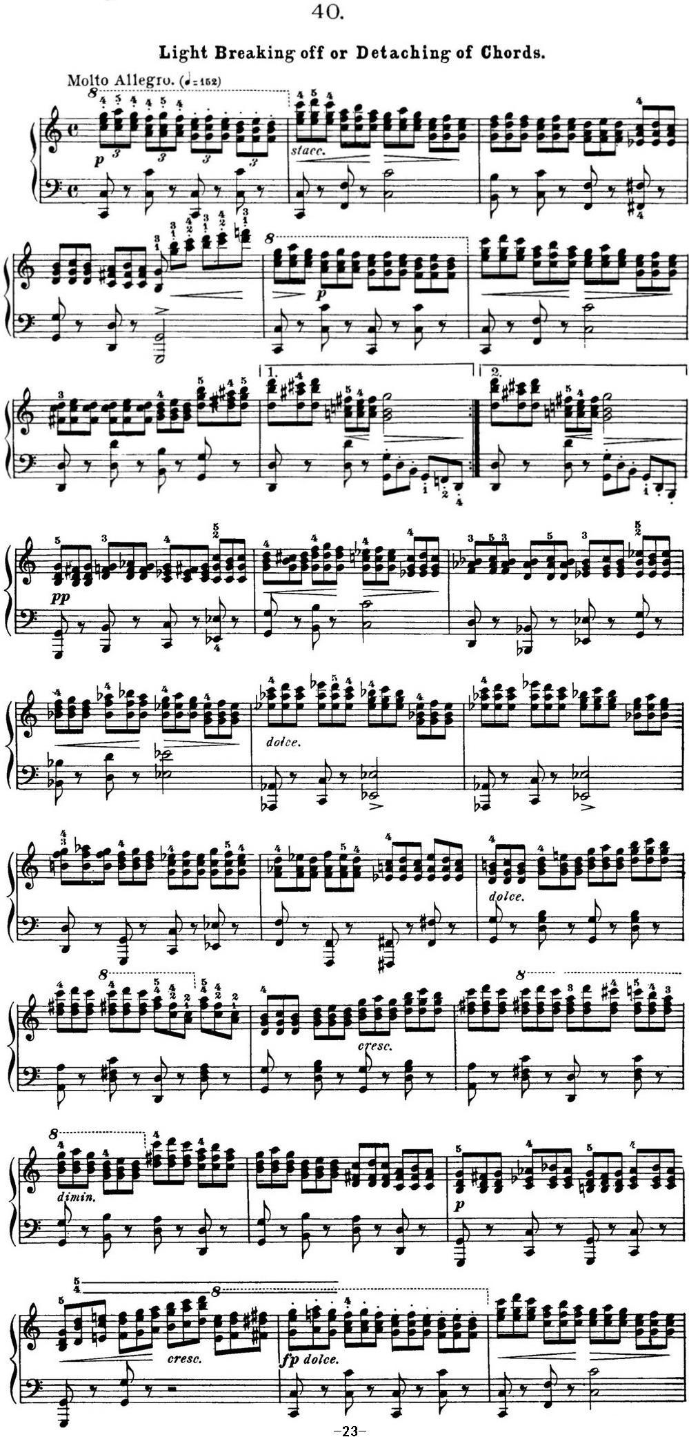 50首车尔尼Op.740钢琴手指灵巧技术练习曲（NO.40）钢琴曲谱（图1）