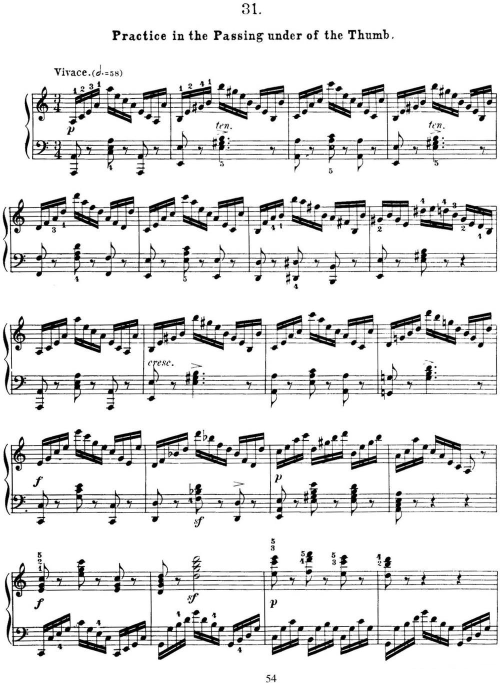 50首车尔尼Op.740钢琴手指灵巧技术练习曲（NO.31）钢琴曲谱（图1）