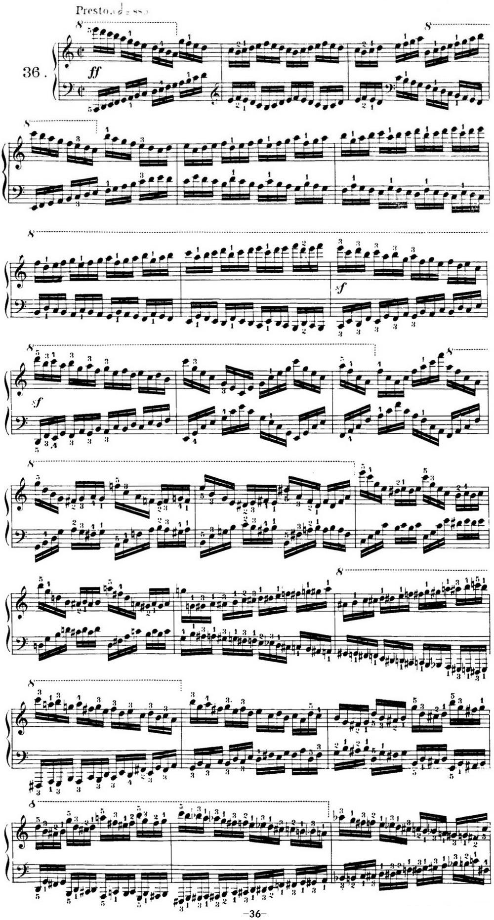 40首车尔尼Op.299钢琴快速练习曲（NO.36）钢琴曲谱（图1）