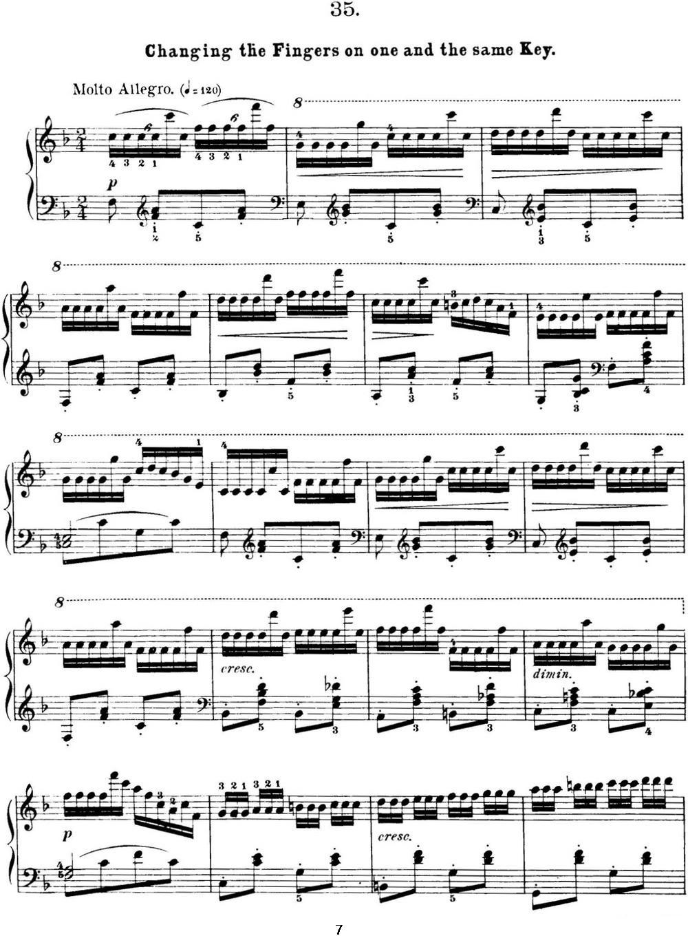 50首车尔尼Op.740钢琴手指灵巧技术练习曲（NO.35）钢琴曲谱（图1）