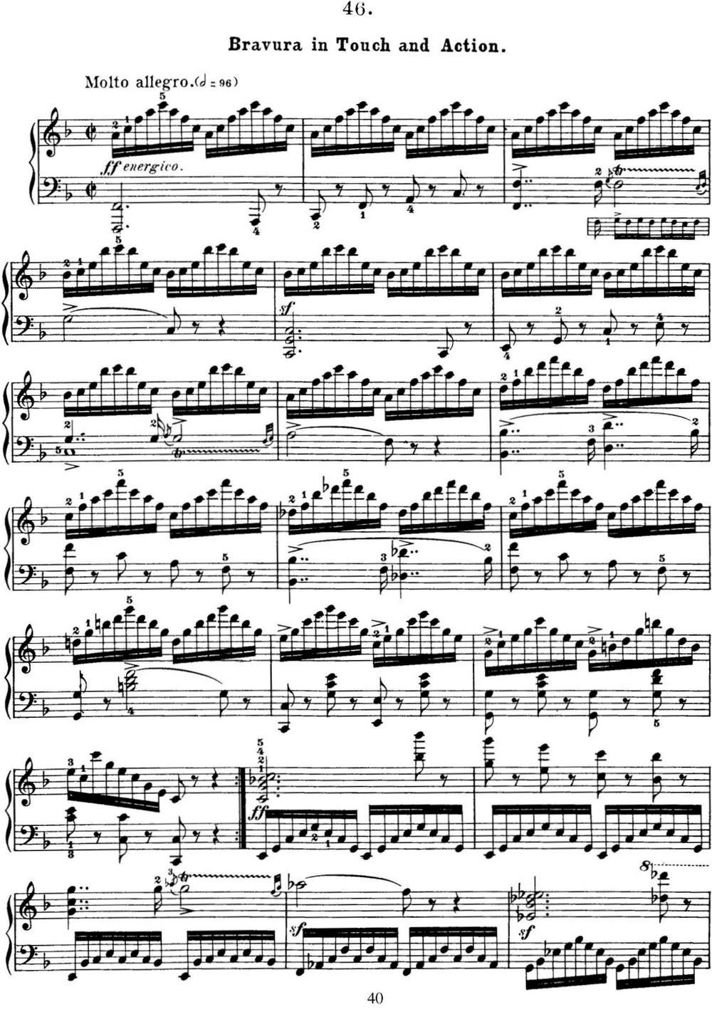 50首车尔尼Op.740钢琴手指灵巧技术练习曲（NO.46）钢琴曲谱（图1）