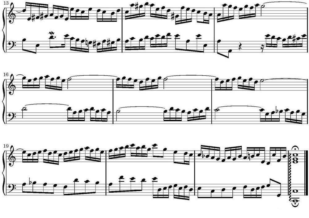 15首巴赫二部创意曲集（NO.1）钢琴曲谱（图2）
