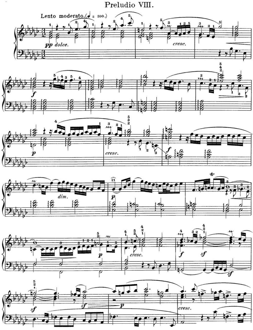 巴赫《平均律钢琴曲集·第一卷》之前奏曲（NO.8）钢琴曲谱（图1）