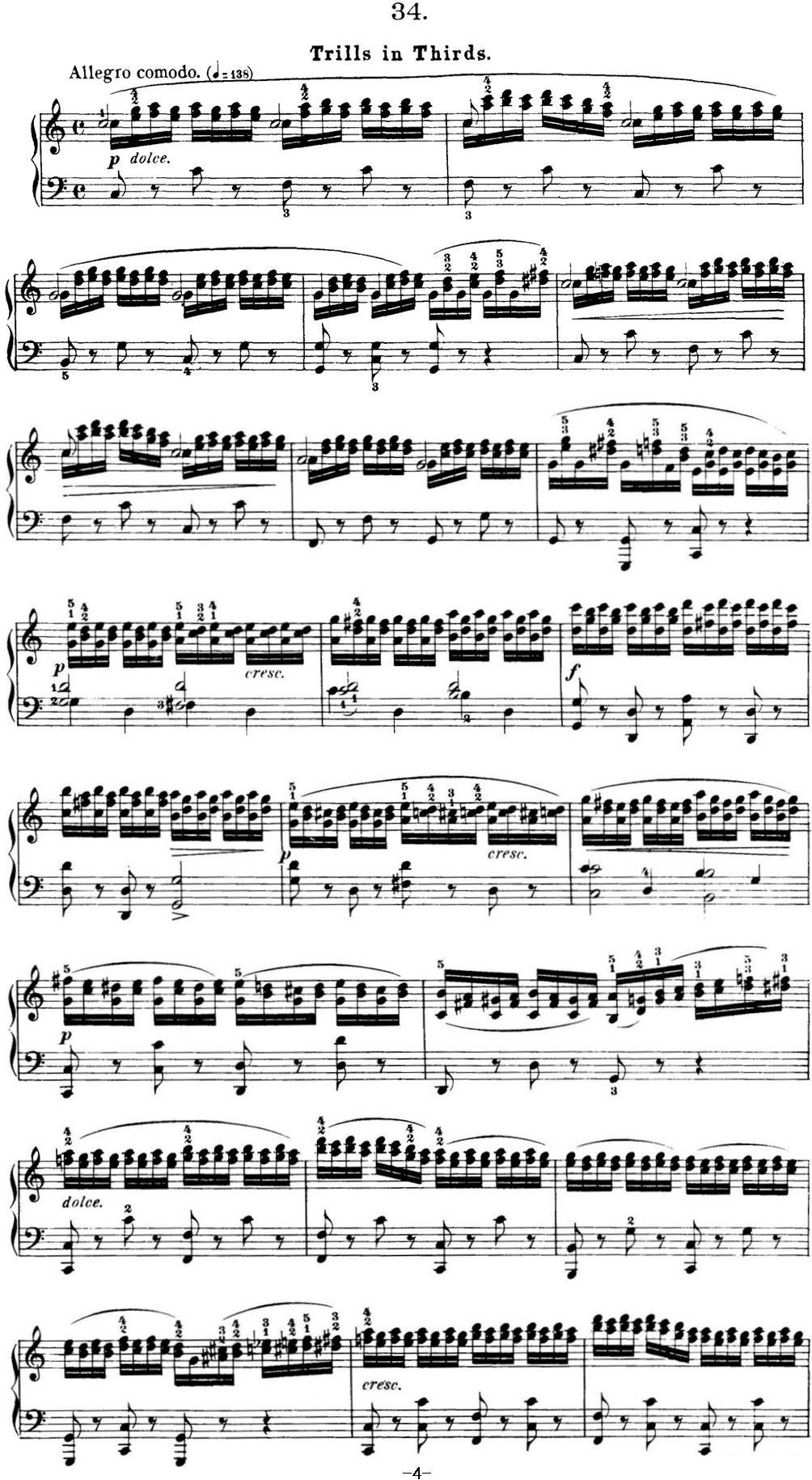 50首车尔尼Op.740钢琴手指灵巧技术练习曲（NO.34）钢琴曲谱（图1）