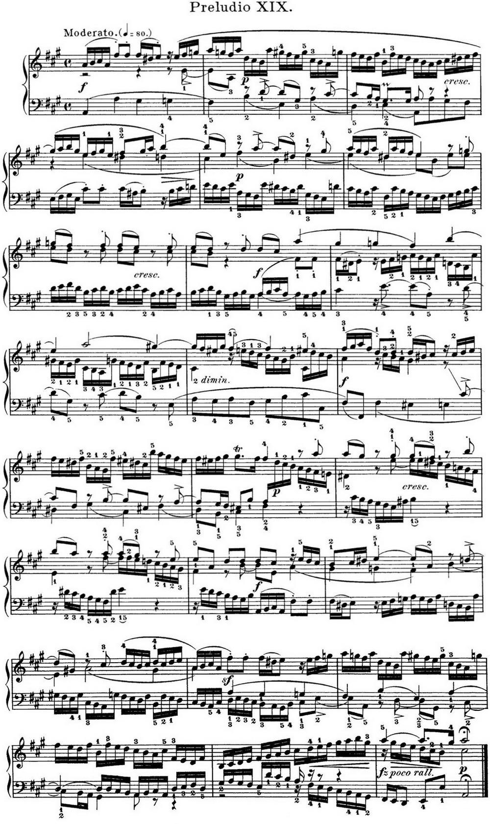 巴赫《平均律钢琴曲集·第一卷》之前奏曲（NO.19）钢琴曲谱（图1）