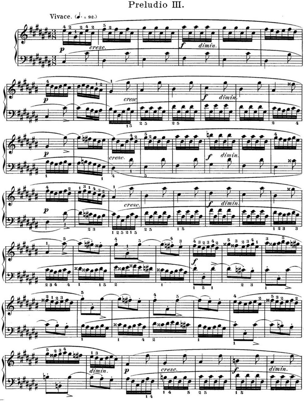 巴赫《平均律钢琴曲集·第一卷》之前奏曲（NO.3）钢琴曲谱（图1）