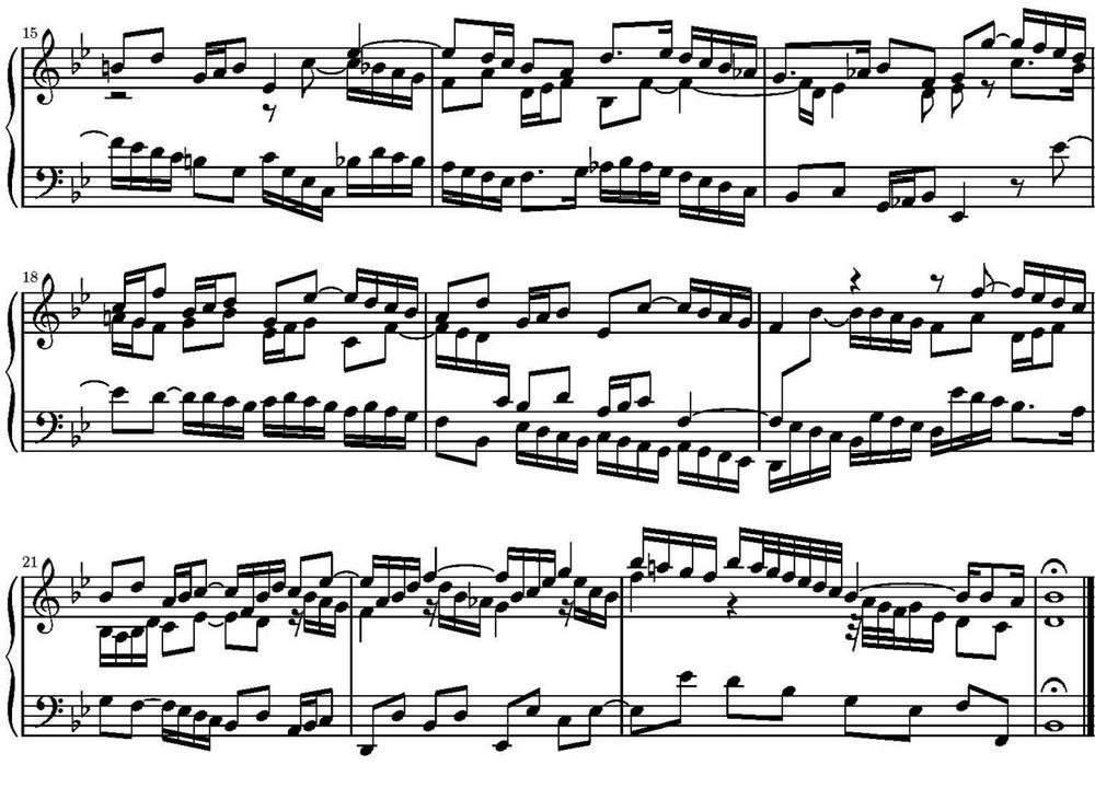 15首巴赫三部创意曲集（NO.14）钢琴曲谱（图2）