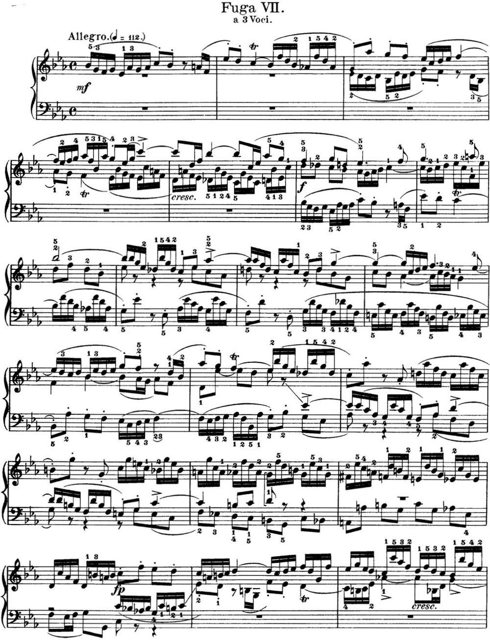 巴赫《平均律钢琴曲集·第一卷》之赋格曲（NO.7）钢琴曲谱（图1）