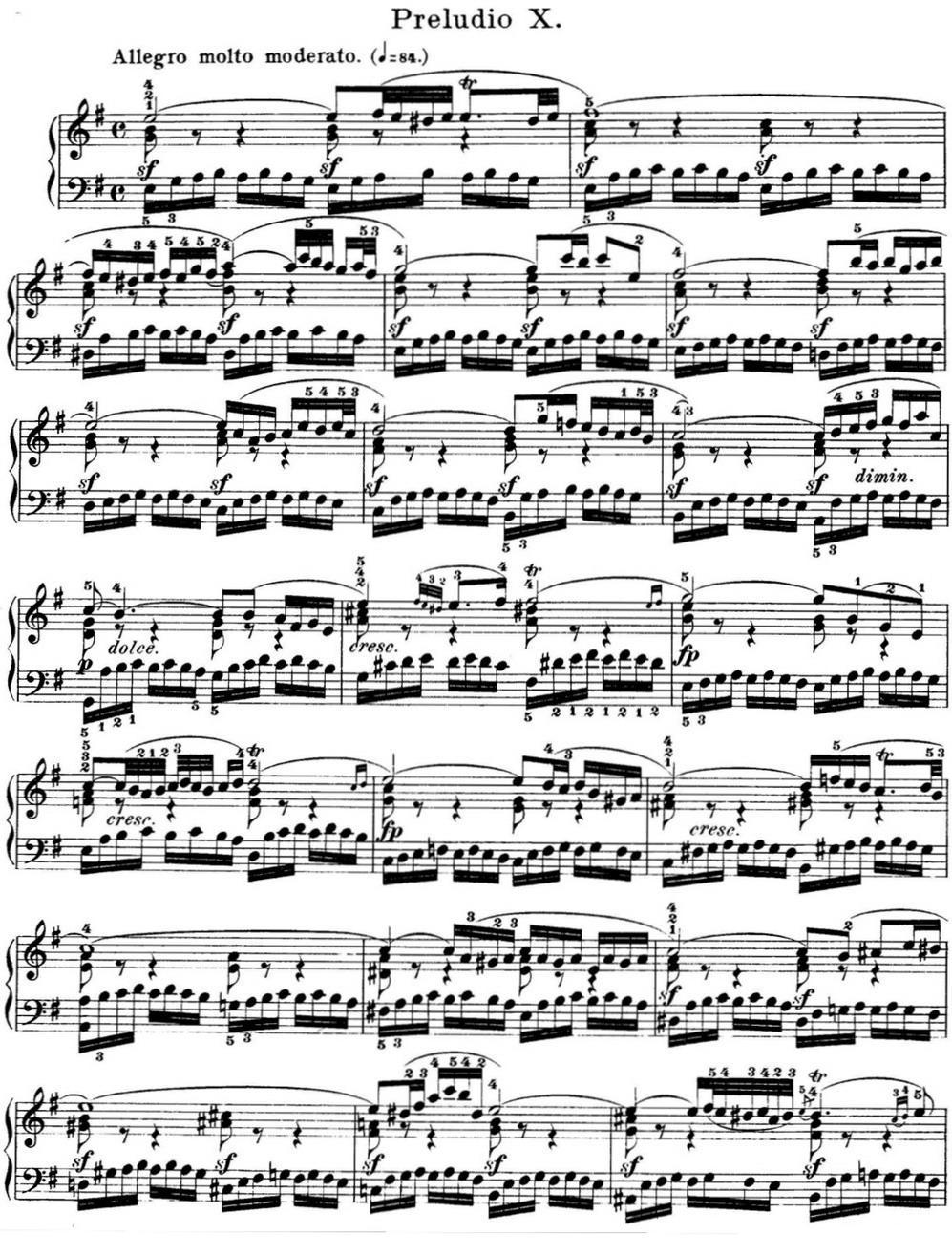 巴赫《平均律钢琴曲集·第一卷》之前奏曲（NO.10）钢琴曲谱（图1）