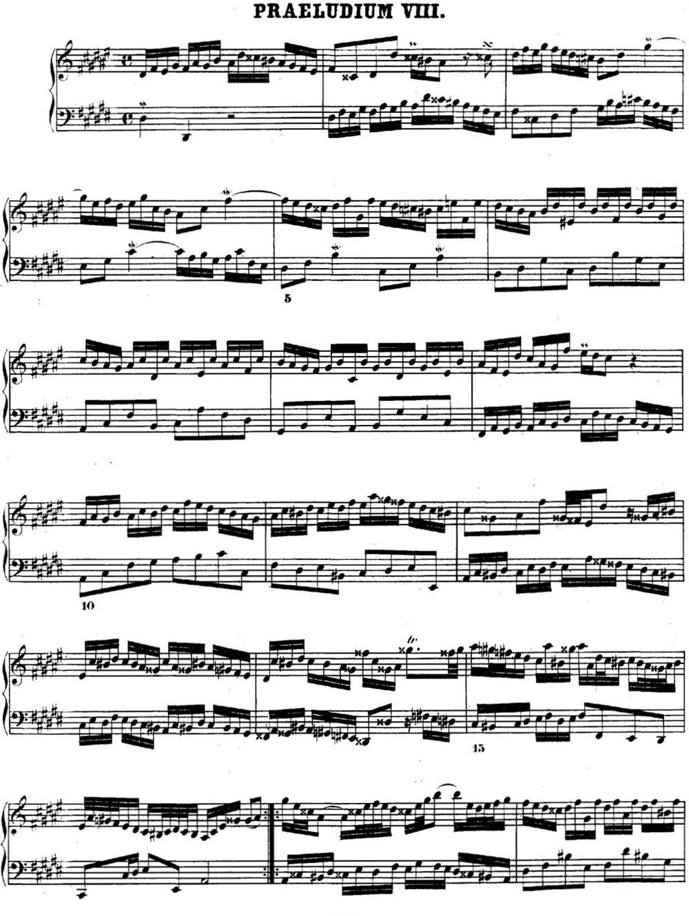 巴赫《平均律钢琴曲集·第二卷》之前奏曲（NO.8）钢琴曲谱（图1）