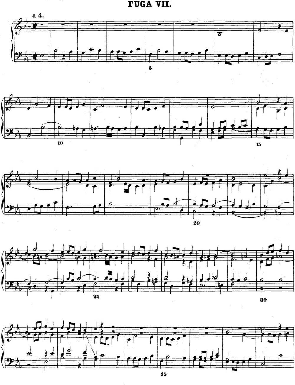 巴赫《平均律钢琴曲集·第二卷》之赋格曲（NO.7）钢琴曲谱（图1）