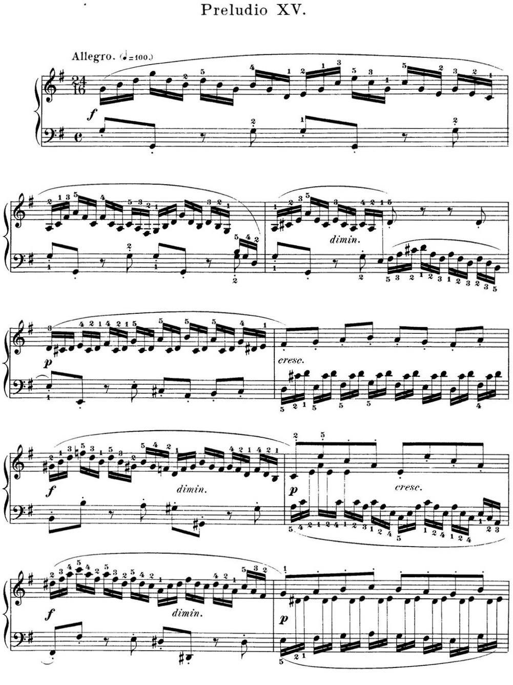 巴赫《平均律钢琴曲集·第一卷》之前奏曲（NO.15）钢琴曲谱（图1）