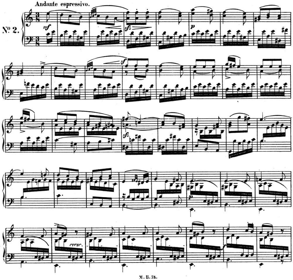 门德尔松无词歌Op.19（NO.2）钢琴曲谱（图1）