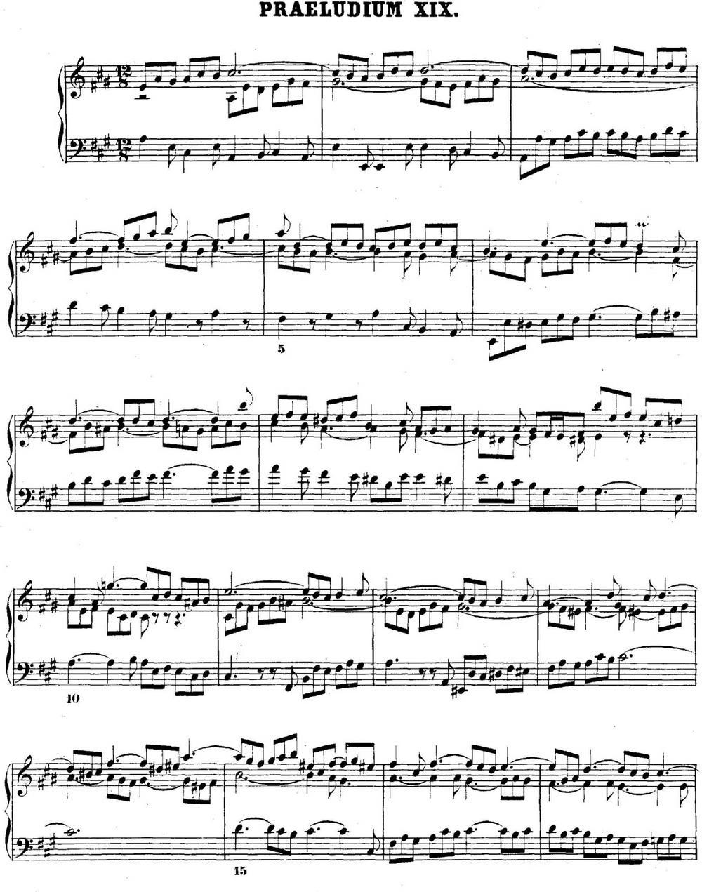 巴赫《平均律钢琴曲集·第二卷》之前奏曲（NO.19）钢琴曲谱（图1）