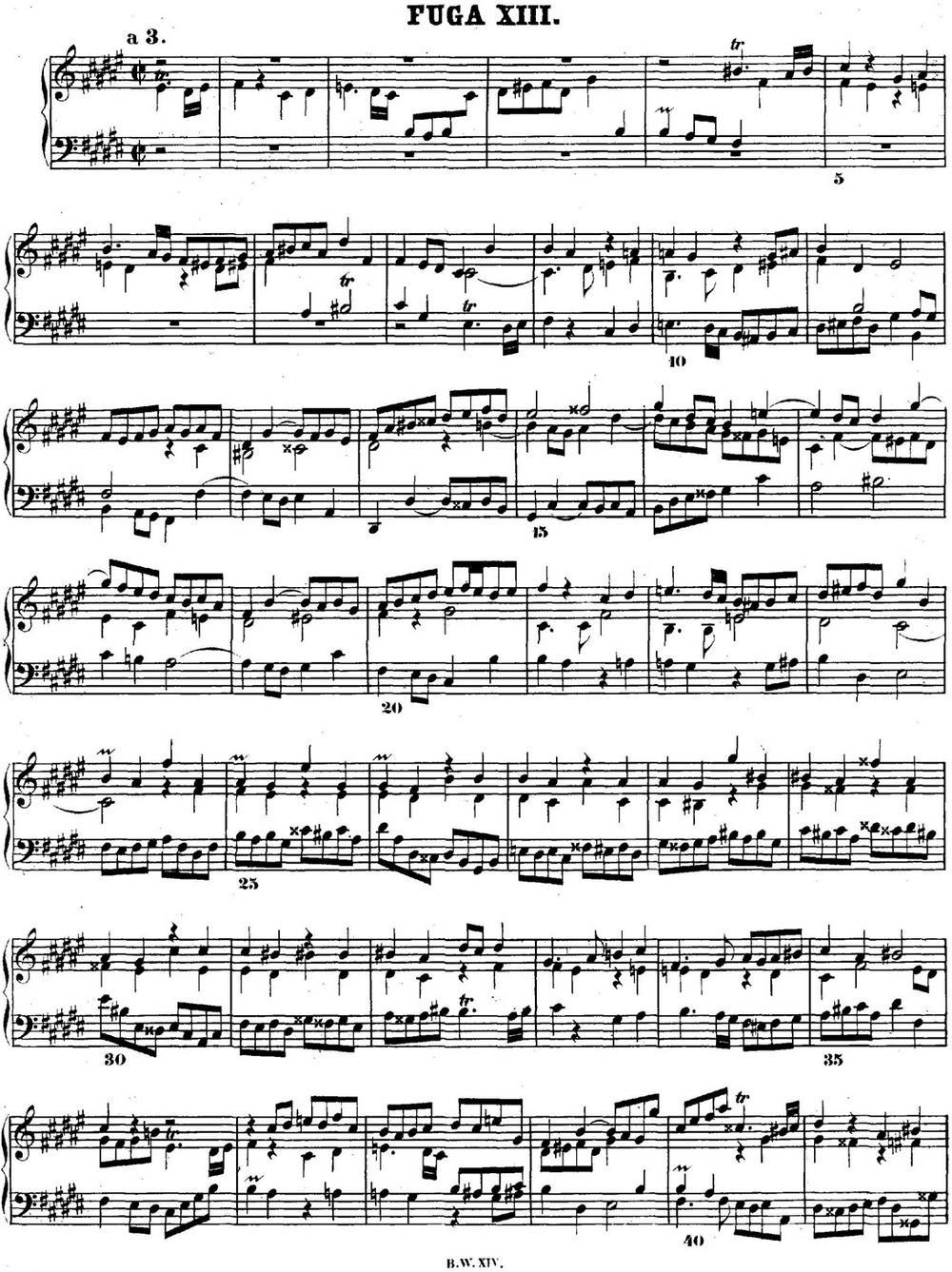 巴赫《平均律钢琴曲集·第二卷》之赋格曲（NO.13）钢琴曲谱（图1）