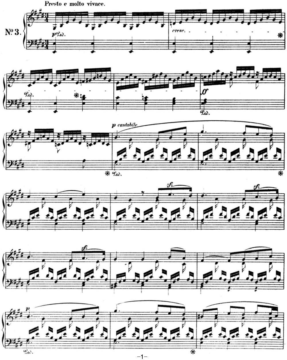 门德尔松无词歌Op.38（NO.3）钢琴曲谱（图1）