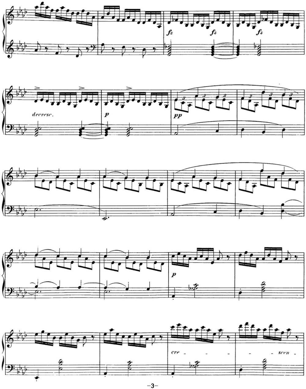 舒伯特降E大调即兴曲D.899，Op.90（NO.4）钢琴曲谱（图3）