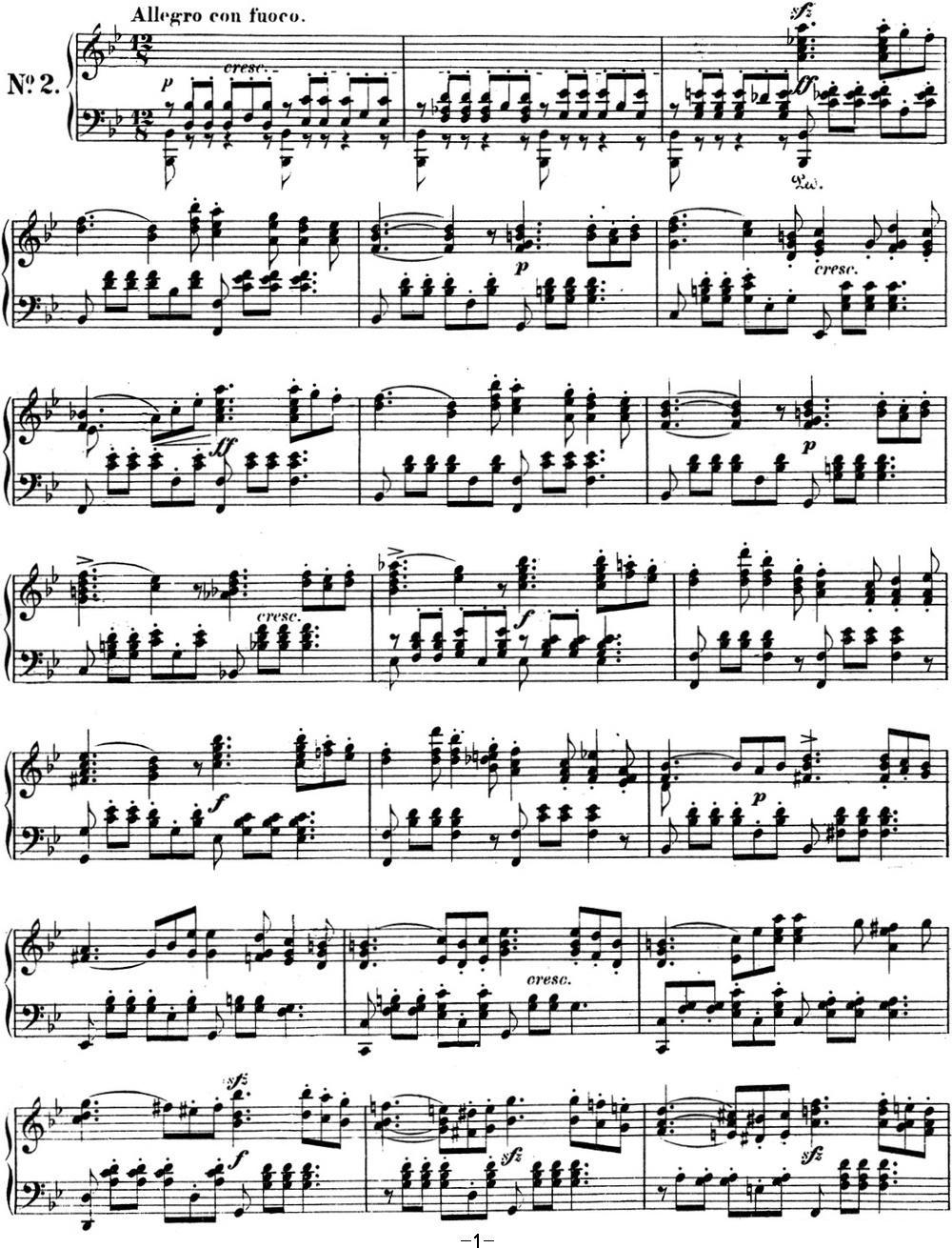 门德尔松无词歌Op.62（NO.2）钢琴曲谱（图1）