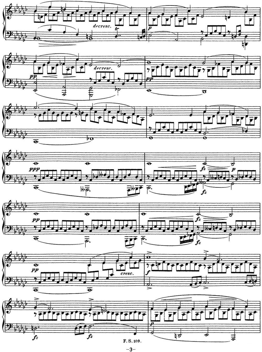 舒伯特降G大调即兴曲D.899，Op.90（NO.3）钢琴曲谱（图3）