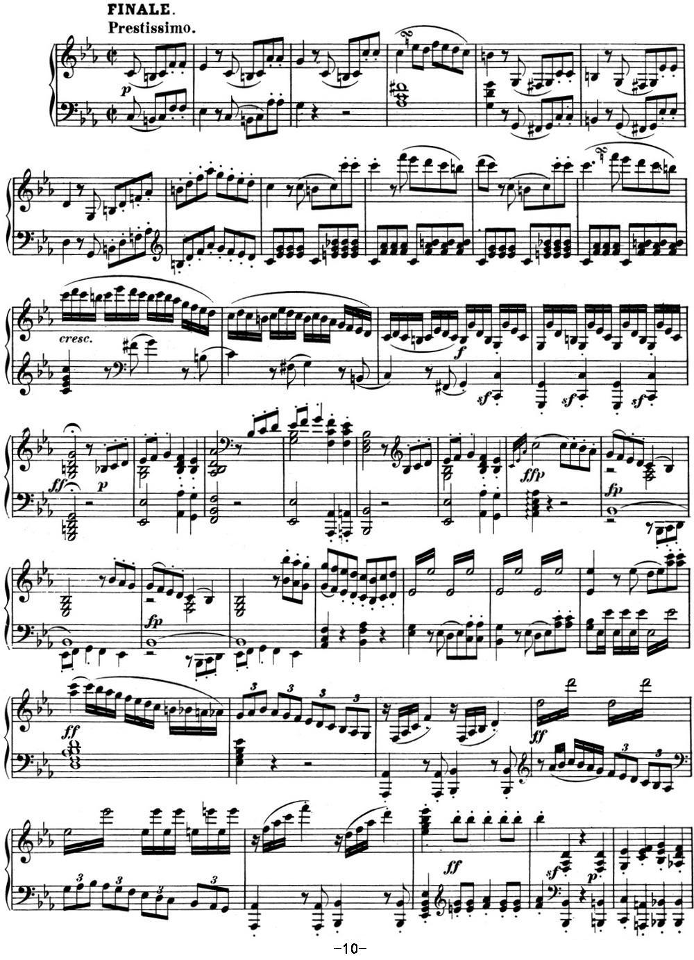 贝多芬钢琴奏鸣曲05 c小调 Op.10 No.1 C minor钢琴曲谱（图10）