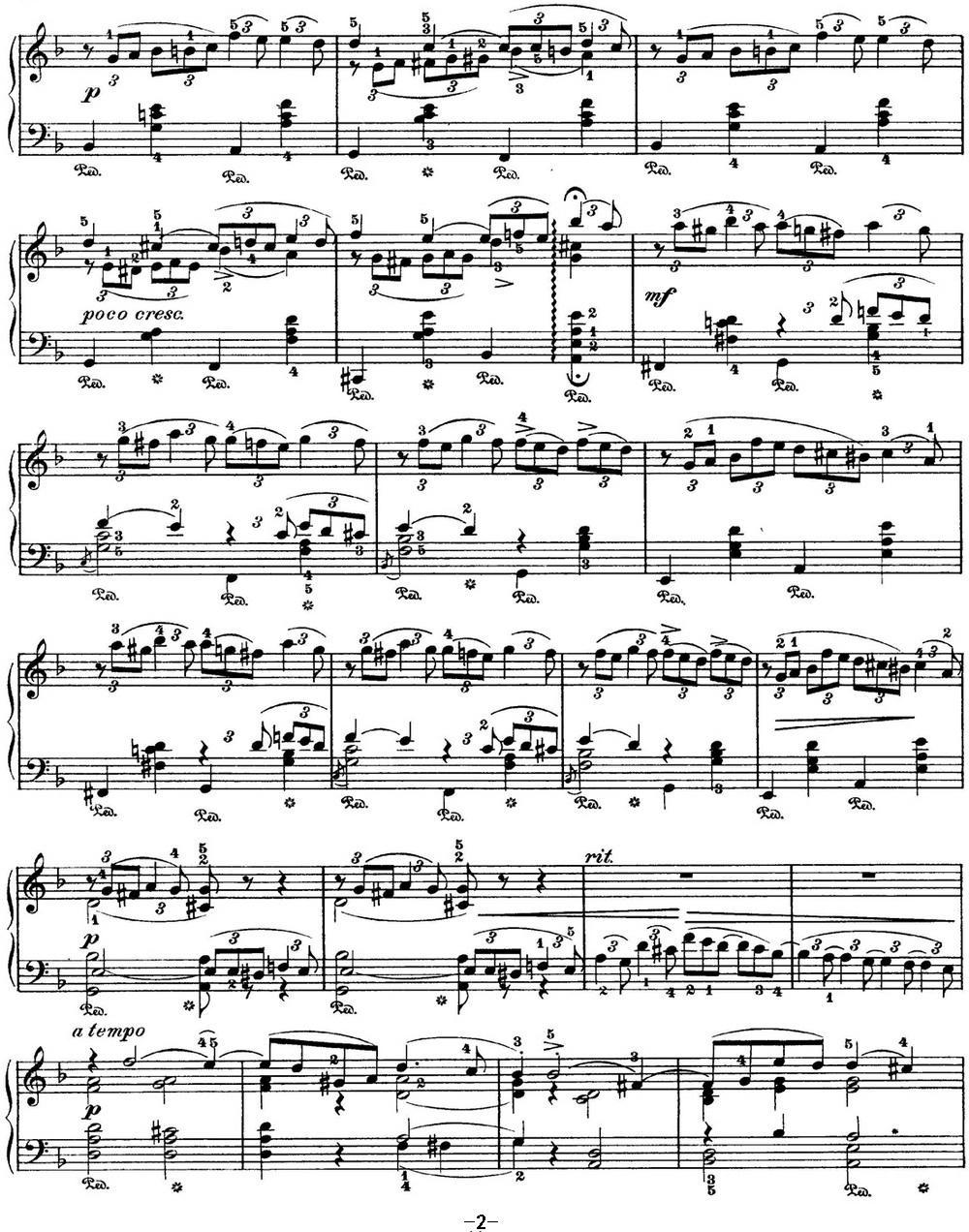 柴可夫斯基 四季 10月 秋之歌 d小调 Autumn Song D minor钢琴曲谱（图2）