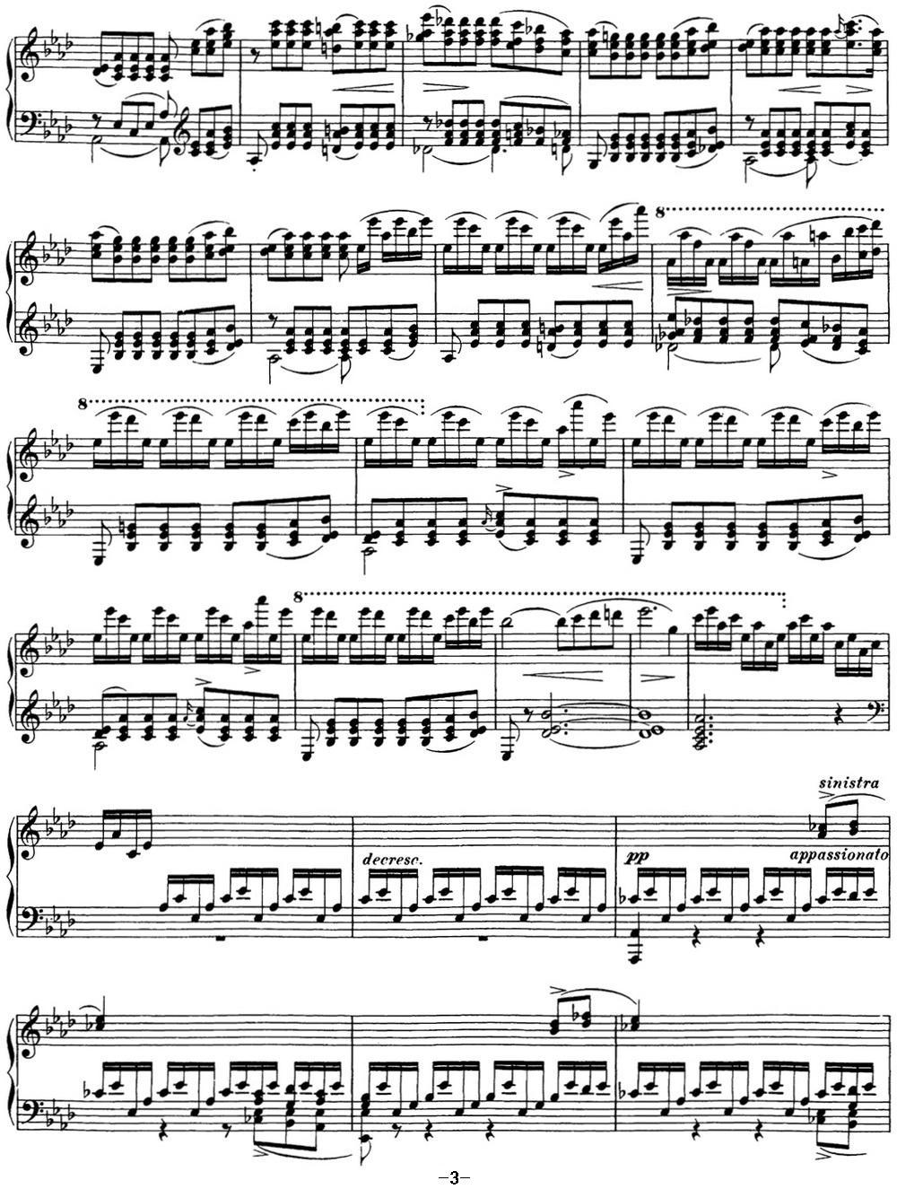 舒伯特f小调即兴曲D.935，Op.142（NO.1）钢琴曲谱（图3）