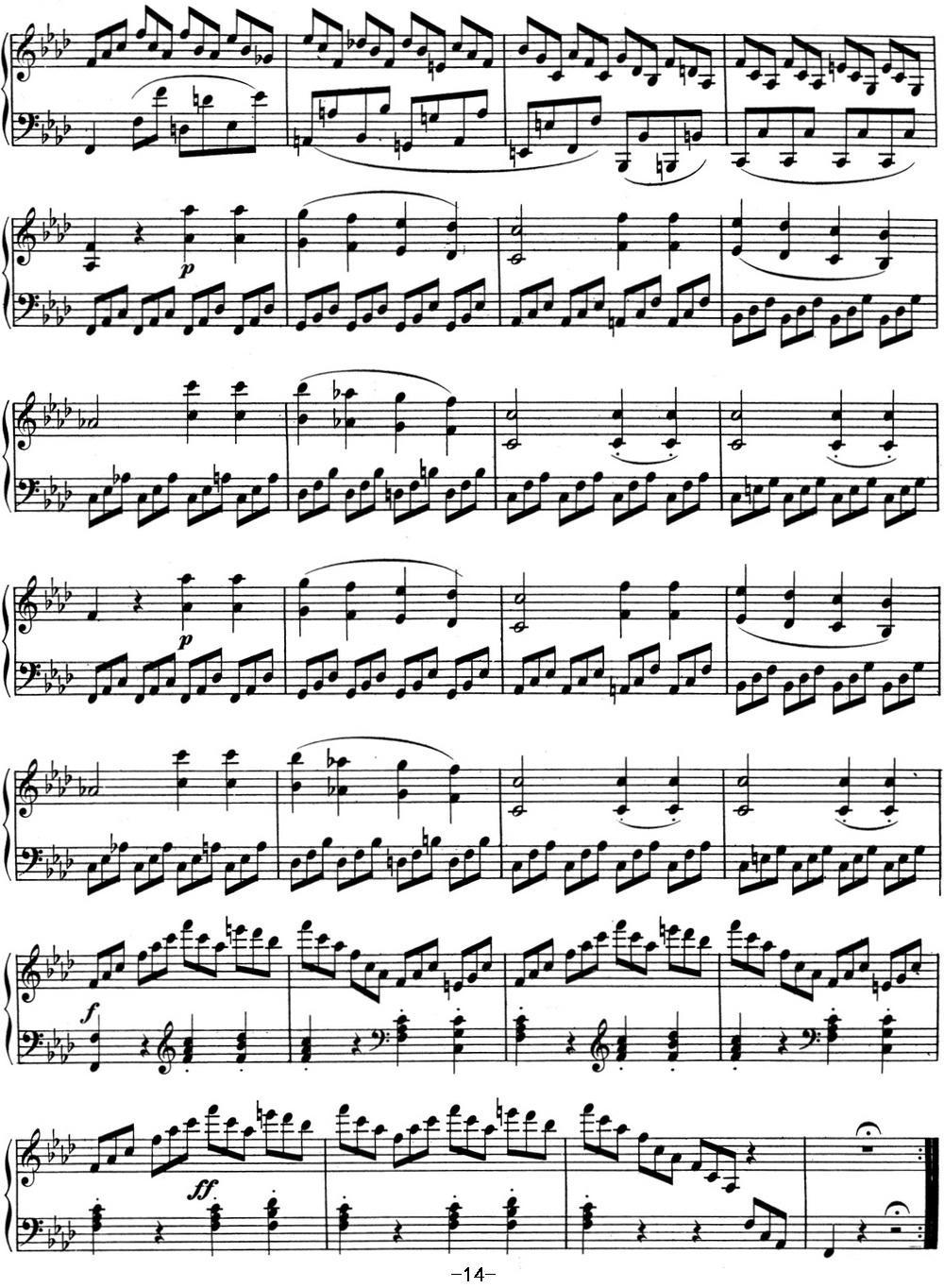 贝多芬钢琴奏鸣曲01 f小调 Op.2 No.1 F minor钢琴曲谱（图14）