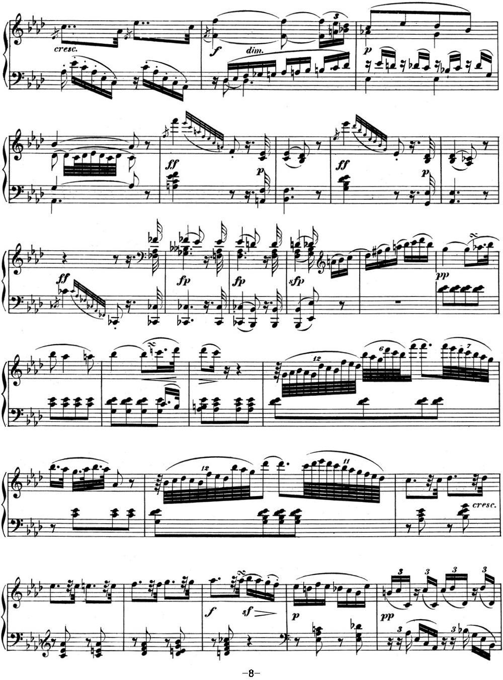 贝多芬钢琴奏鸣曲05 c小调 Op.10 No.1 C minor钢琴曲谱（图8）